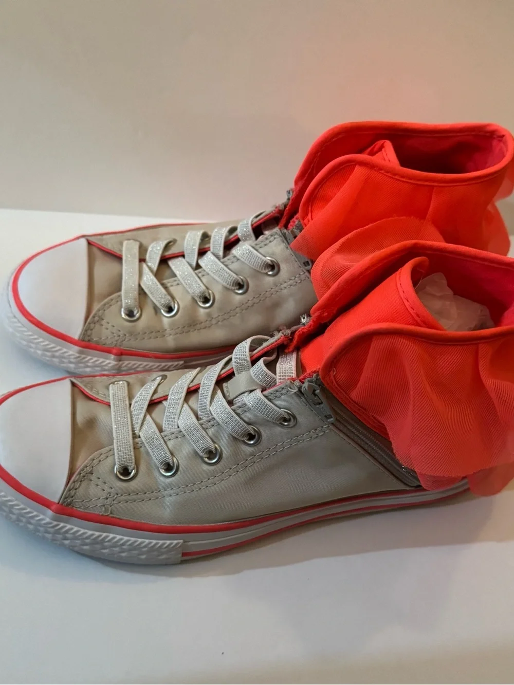 Converse CTAS Block Party High Top Ruffle Pink and White